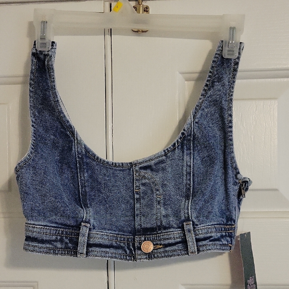 Wild Fable Blue Sleeveless Fitted Crop Tank